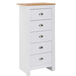 Wohnen Kommoden<53x114x39 Hochkommode mit fünf Schubladen - Intora