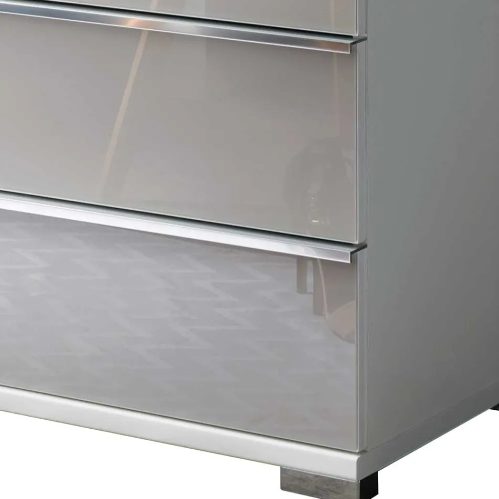 Wohnen Kommoden<75x120x42 Hochkommode mit Glas Front - Nucina