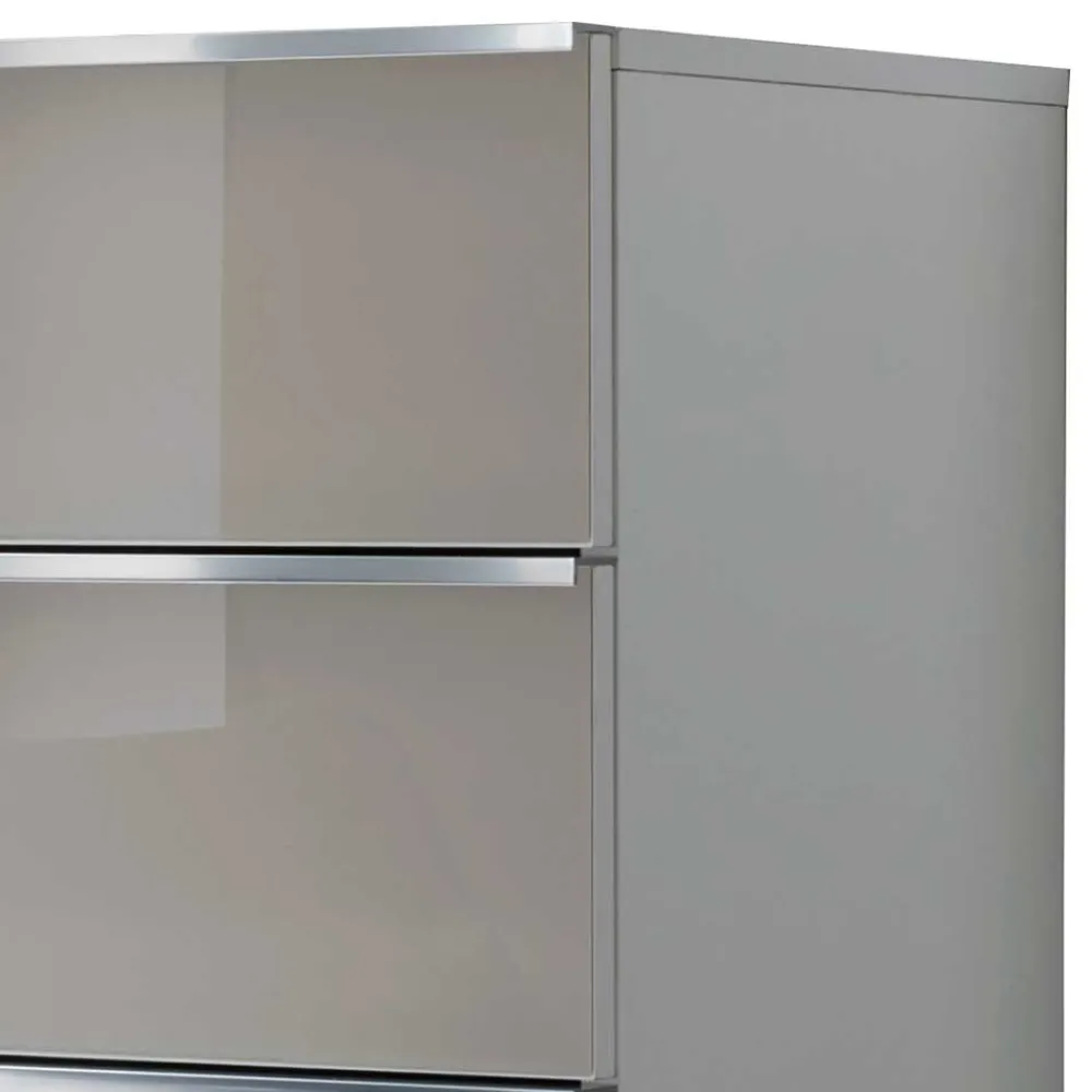 Wohnen Kommoden<75x120x42 Hochkommode mit Glas Front - Nucina