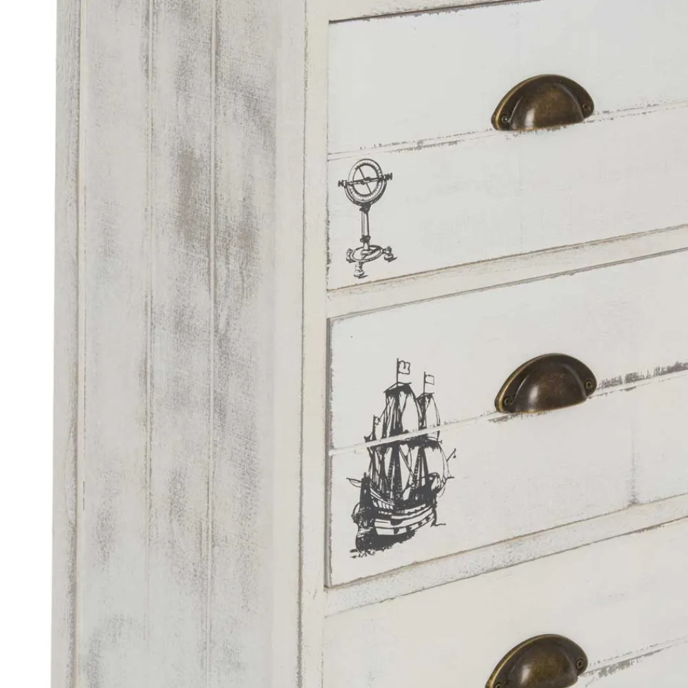Wohnen Kommoden<40x104x30 Hochkommode mit maritimen Motiven - Maggiore
