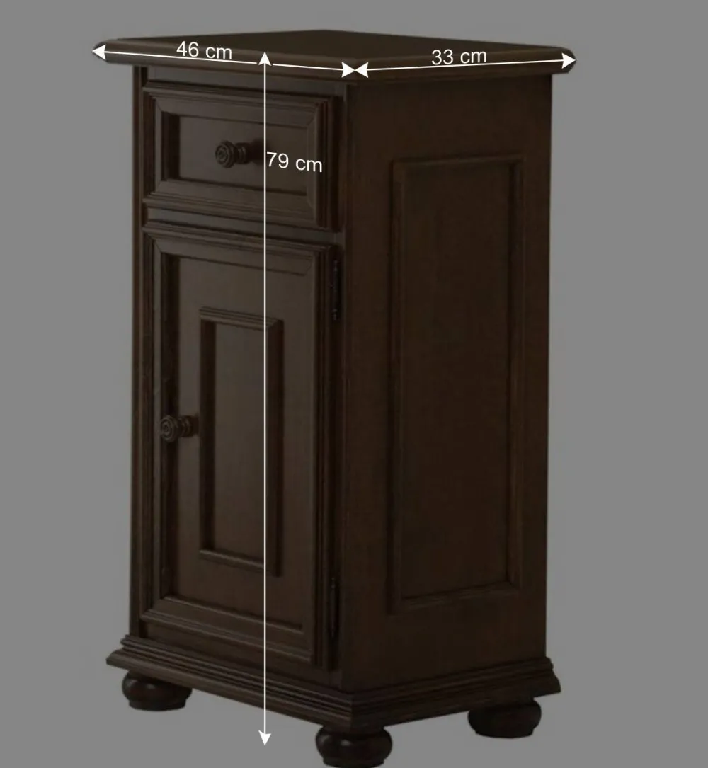 Wohnen Kommoden<46x79x33 Hochkommode mit Schublade und Tür - Manicos