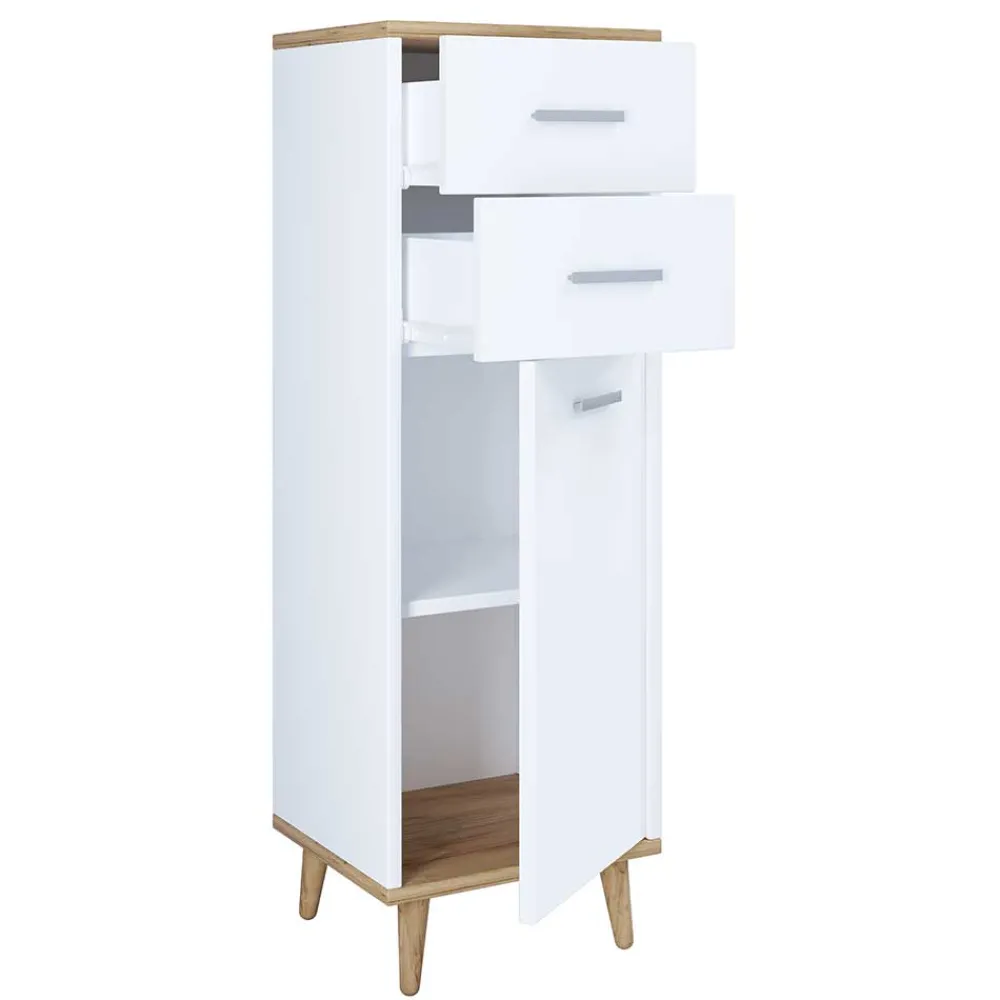 Wohnen Kommoden<32x97x28 Hochkommode mit Tür & 2 Schubladen - Luzern