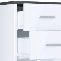 Wohnen Kommoden<32x97x28 Hochkommode mit Tür & zwei Schubladen - Rondja