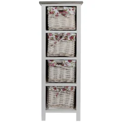 Wohnen Regale<31x89x31 Hochkommode mit vier Körben - Galiferia
