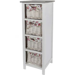 Wohnen Regale<31x89x31 Hochkommode mit vier Körben - Galiferia