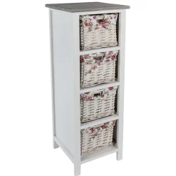 Wohnen Regale<31x89x31 Hochkommode mit vier Körben - Galiferia
