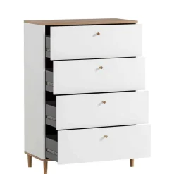 Wohnen Kommoden<80x117x40 Hochkommode mit vier Schubladen - Ambreros