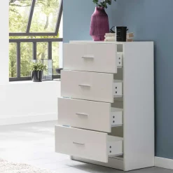 Wohnen Kommoden<60x90x30 Hochkommode mit vier Schubladen - Hank
