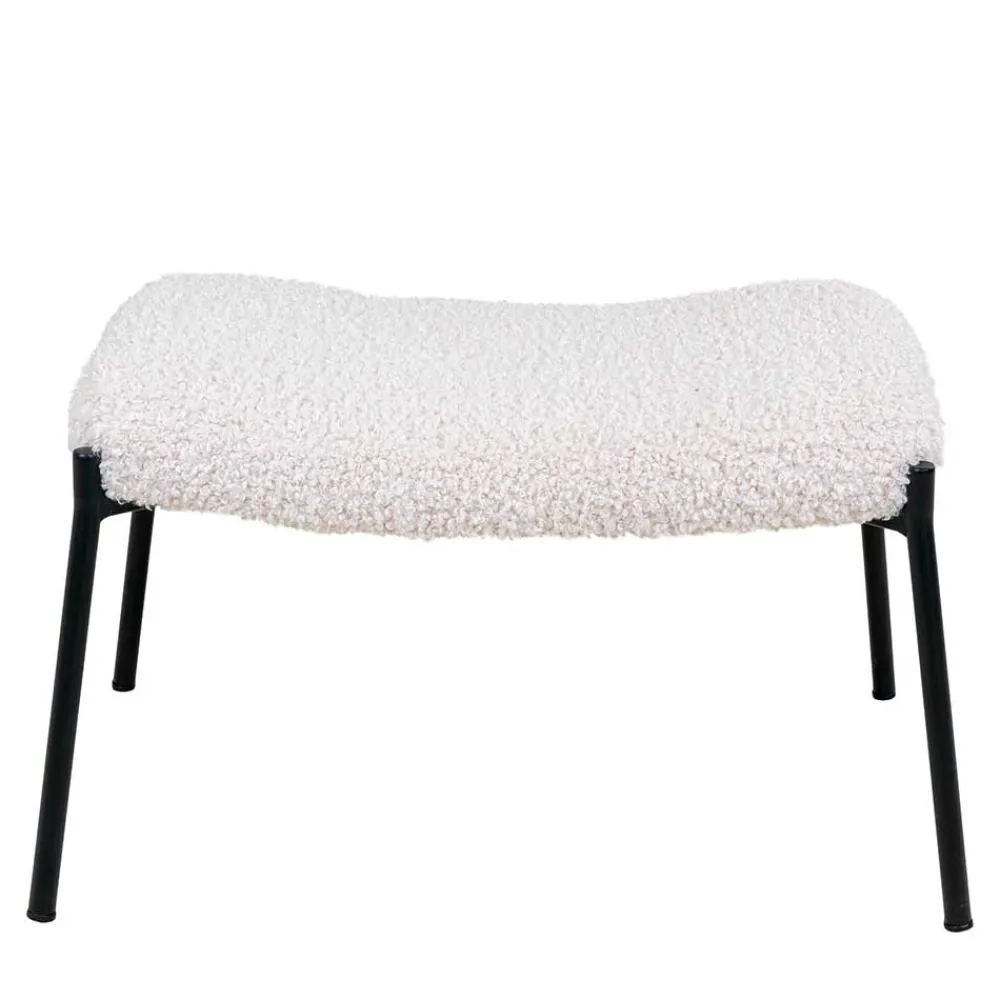 Wohnen Hocker<61x41x36 Hocker mit Plüsch Sitz in Weiß - Elefonas