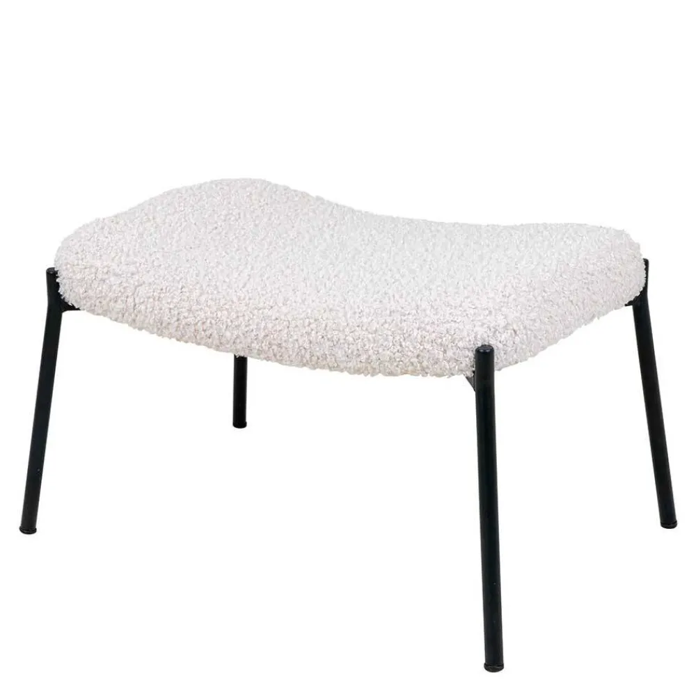 Wohnen Hocker<61x41x36 Hocker mit Plüsch Sitz in Weiß - Elefonas