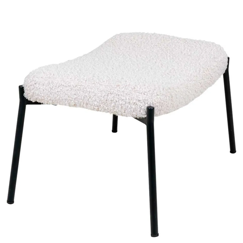 Wohnen Hocker<61x41x36 Hocker mit Plüsch Sitz in Weiß - Elefonas