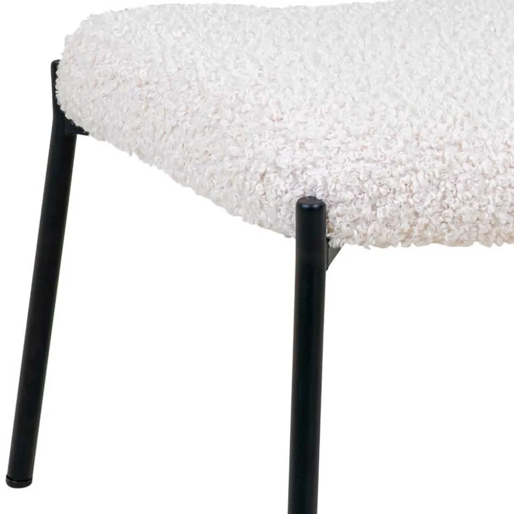 Wohnen Hocker<61x41x36 Hocker mit Plüsch Sitz in Weiß - Elefonas