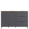 Wohnen Sideboards<151x98x40 Hohe Kombi-Kommode in Dunkelgrau - Lurys
