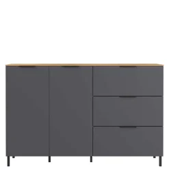 Wohnen Sideboards<151x98x40 Hohe Kombi-Kommode in Dunkelgrau - Lurys