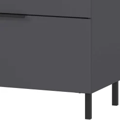 Wohnen Sideboards<151x98x40 Hohe Kombi-Kommode in Dunkelgrau - Lurys