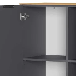 Wohnen Sideboards<151x98x40 Hohe Kombi-Kommode in Dunkelgrau - Lurys