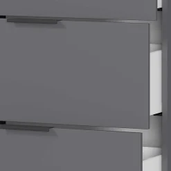 Wohnen Sideboards<151x98x40 Hohe Kombi-Kommode in Dunkelgrau - Lurys
