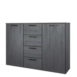 Wohnen Sideboards<132x93x38 Hohe Kombi-Kommode in Eiche Grau - Carika