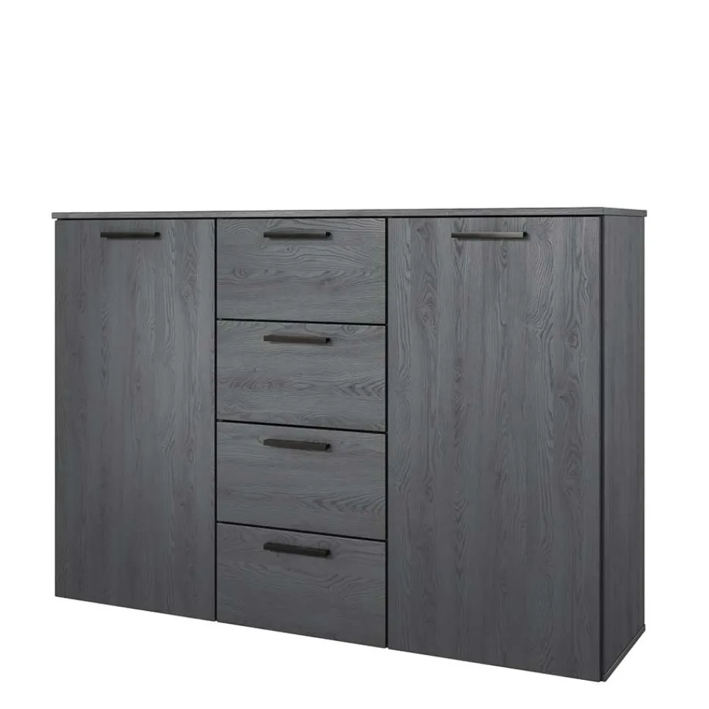 Wohnen Sideboards<132x93x38 Hohe Kombi-Kommode in Eiche Grau - Carika