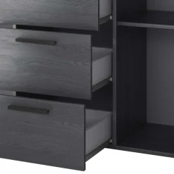 Wohnen Sideboards<132x93x38 Hohe Kombi-Kommode in Eiche Grau - Carika