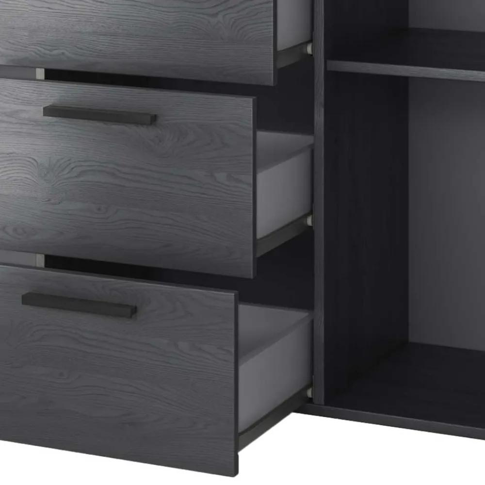 Wohnen Sideboards<132x93x38 Hohe Kombi-Kommode in Eiche Grau - Carika