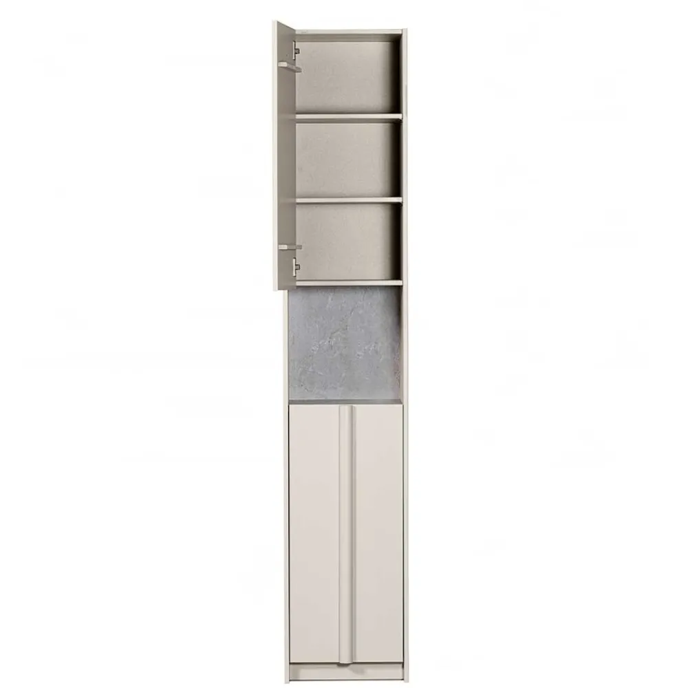 Wohnen Vitrinen<40x210x42 Hoher Schrank in Hellgrau - Glamoure