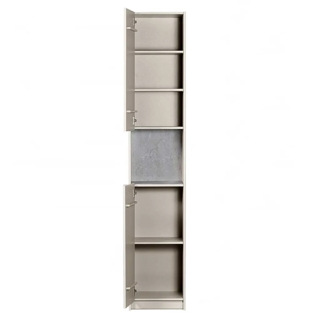 Wohnen Vitrinen<40x210x42 Hoher Schrank in Hellgrau - Glamoure