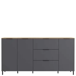 Wohnen Sideboards<192x98x40 Hohes Sideboard in Dunkelgrau - Lurys