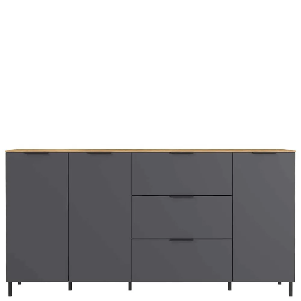 Wohnen Sideboards<192x98x40 Hohes Sideboard in Dunkelgrau - Lurys