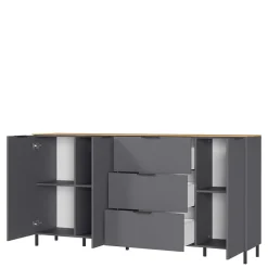 Wohnen Sideboards<192x98x40 Hohes Sideboard in Dunkelgrau - Lurys