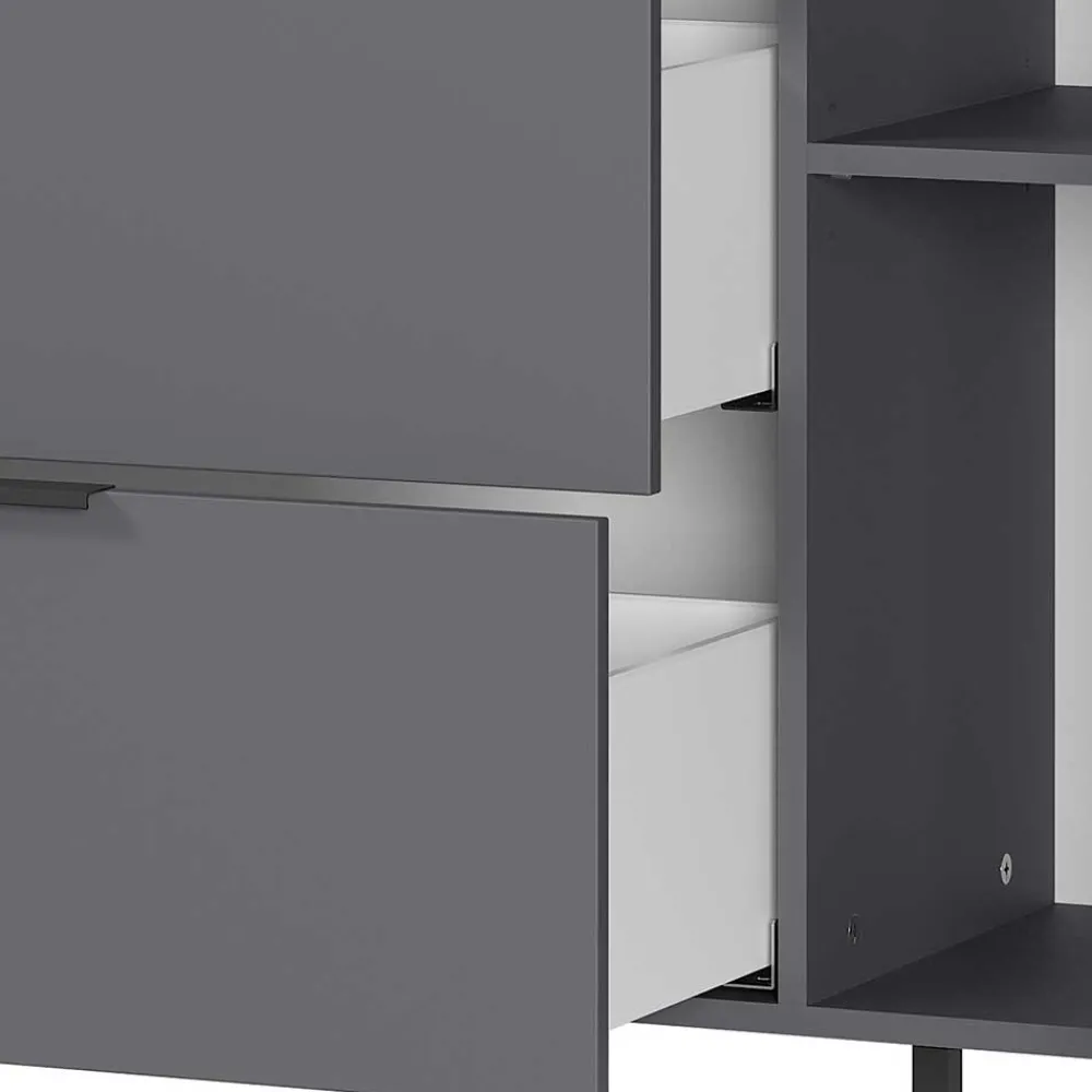 Wohnen Sideboards<192x98x40 Hohes Sideboard in Dunkelgrau - Lurys