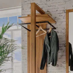 Wohnen Garderoben<58x200x37 Holz Garderobe aus Wildeiche - Mulcian