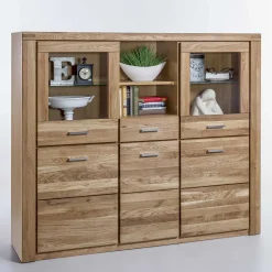 Wohnen Highboards|Kommoden<158x140x40 Holz Highboard aus Wildeiche - Maila