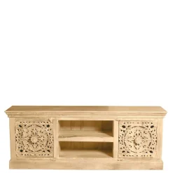 Wohnen Tv & Hifi-Möbel|Lowboards<150x60x40 Holz Lowboard mit Ornamenten - Runiasa
