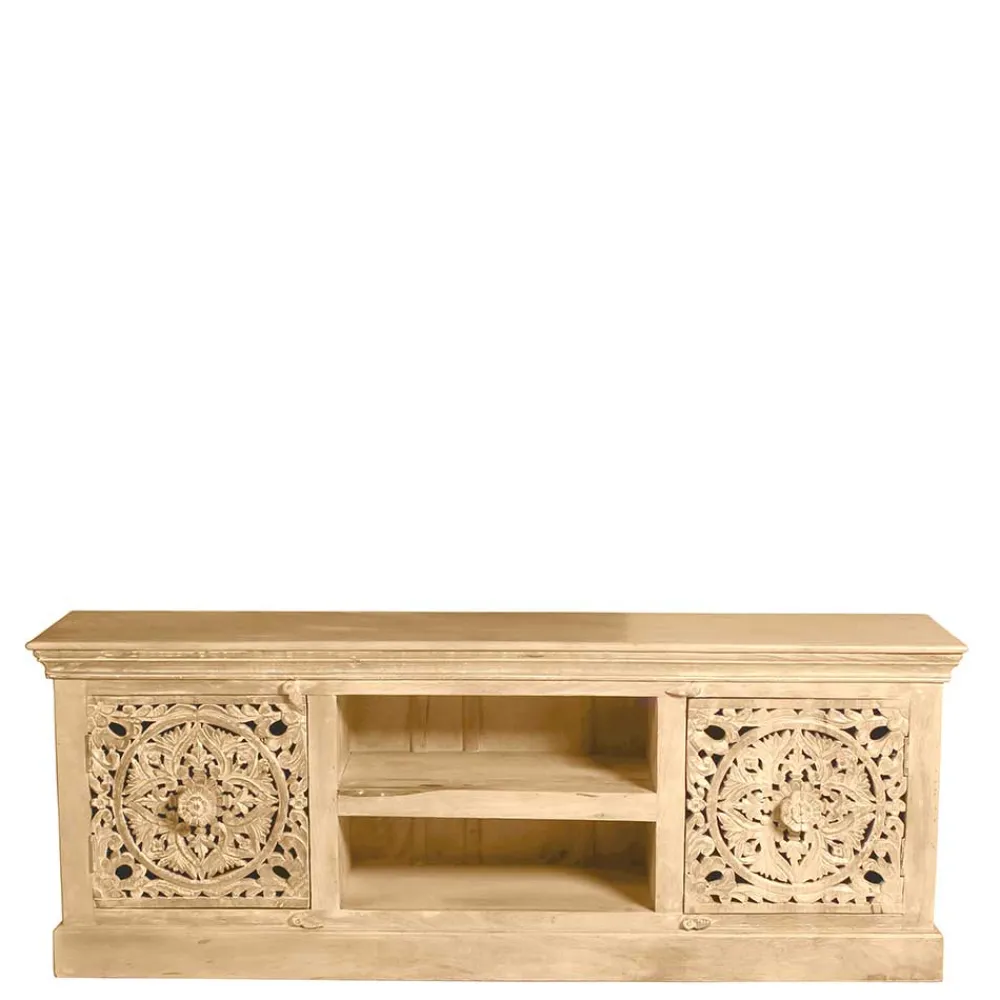 Wohnen Tv & Hifi-Möbel|Lowboards<150x60x40 Holz Lowboard mit Ornamenten - Runiasa