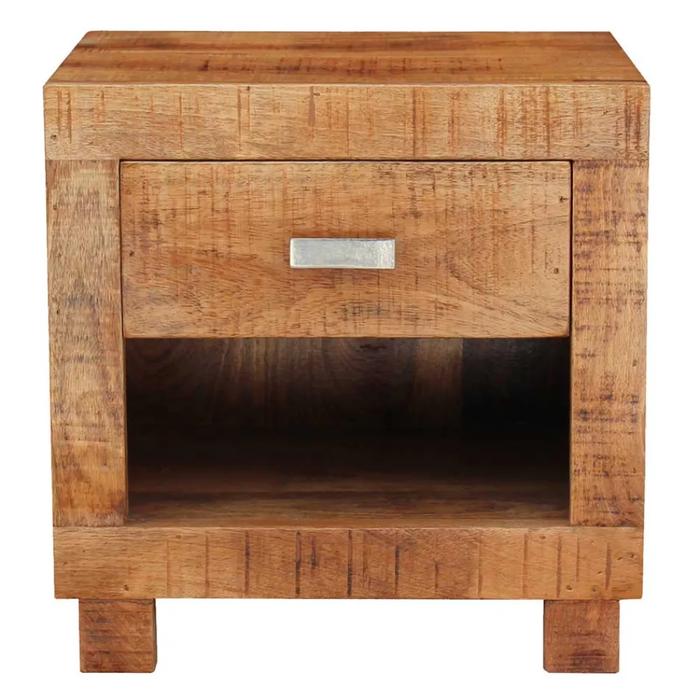 Wohnen Kommoden<40x40x30 Holz Nachtkonsole mit Schublade & Fach - Lance