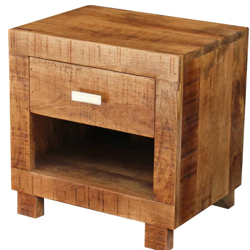 Wohnen Kommoden<40x40x30 Holz Nachtkonsole mit Schublade & Fach - Lance
