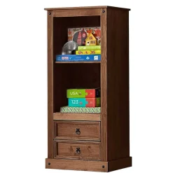 Wohnen Regale|Vitrinen<65x140x38 Holz Regal in Dunkelbraun - Larentina