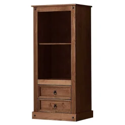 Wohnen Regale|Vitrinen<65x140x38 Holz Regal in Dunkelbraun - Larentina