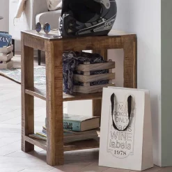 Wohnen Regale<44x60x44 Holz Regal mit zwei Fächern - Olmedo