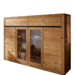 Wohnen Highboards|Kommoden<177x125x42 Holz Schrank mit 2 Glas Türen - Filedria