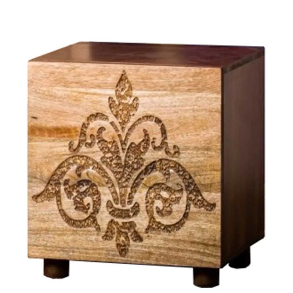 Wohnen Kommoden<40x35x40 Holz Schränkchen mit Ornament Schnitzerei - Kick