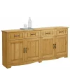 Wohnen Sideboards<194x89x37 Holz Sideboard aus Kiefer Natur - Vanpos