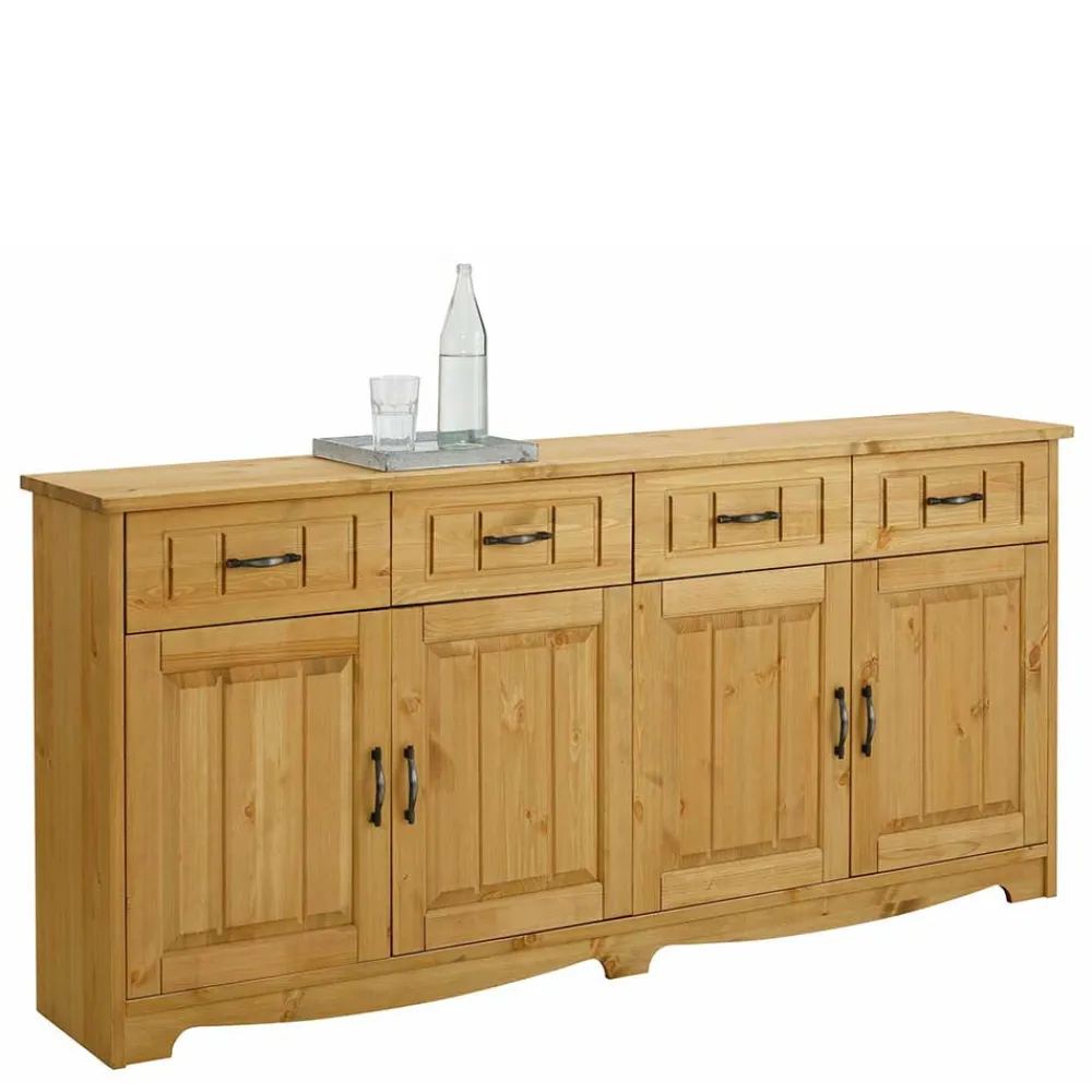Wohnen Sideboards<194x89x37 Holz Sideboard aus Kiefer Natur - Vanpos