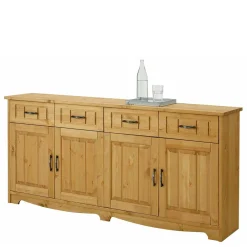 Wohnen Sideboards<194x89x37 Holz Sideboard aus Kiefer Natur - Vanpos