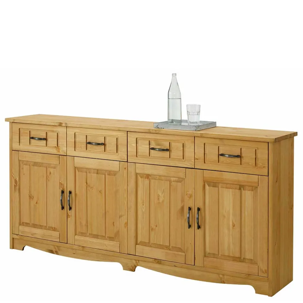 Wohnen Sideboards<194x89x37 Holz Sideboard aus Kiefer Natur - Vanpos