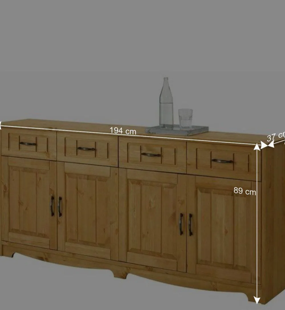 Wohnen Sideboards<194x89x37 Holz Sideboard aus Kiefer Natur - Vanpos