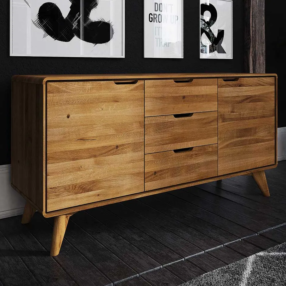 Wohnen Tv & Hifi-Möbel|Lowboards<134x63x40 Holz Sideboard aus Wildeiche - Eavy