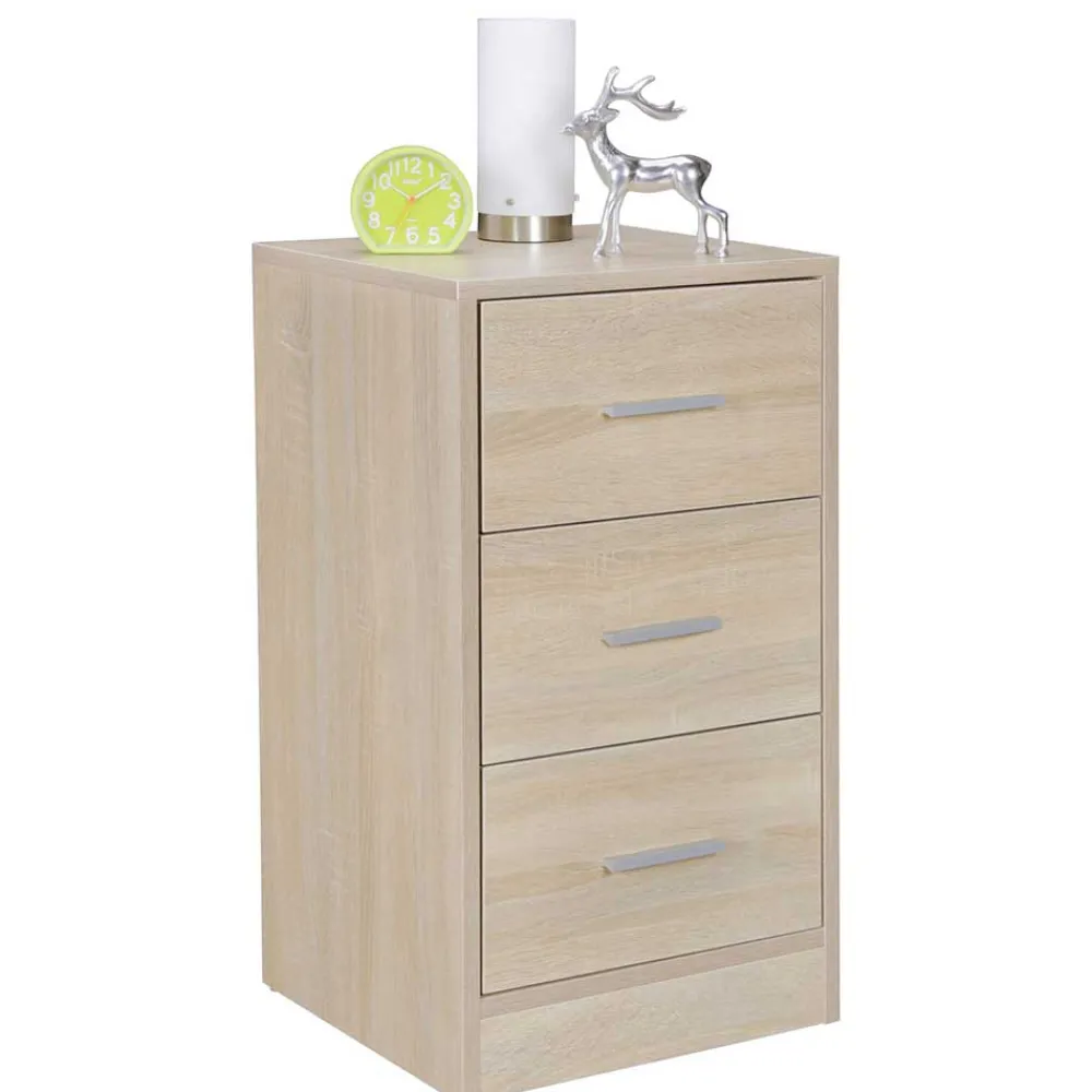 Wohnen Kommoden<37x68x35 Holzoptik Nachtkommode in Sonoma-Eiche - Angrada