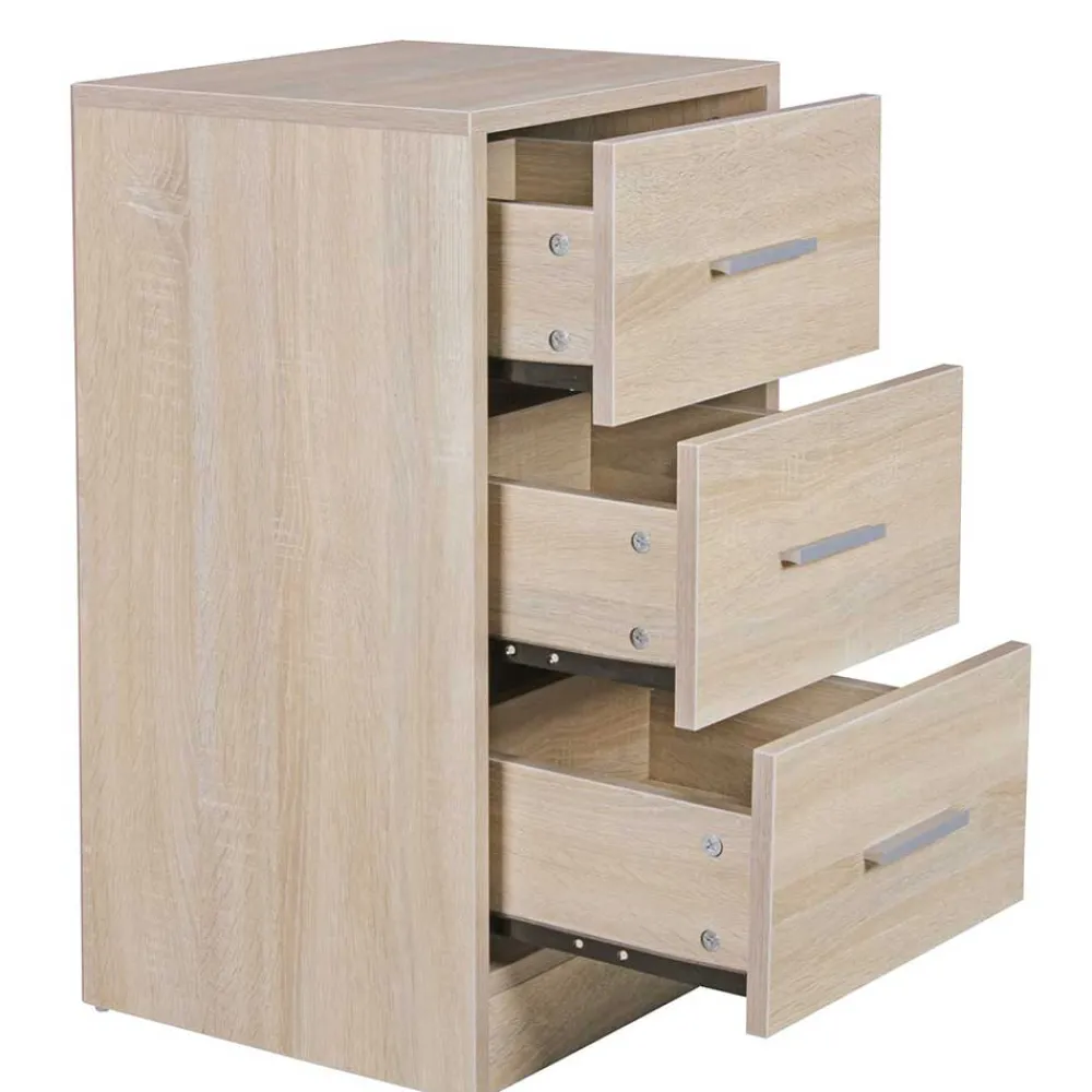 Wohnen Kommoden<37x68x35 Holzoptik Nachtkommode in Sonoma-Eiche - Angrada